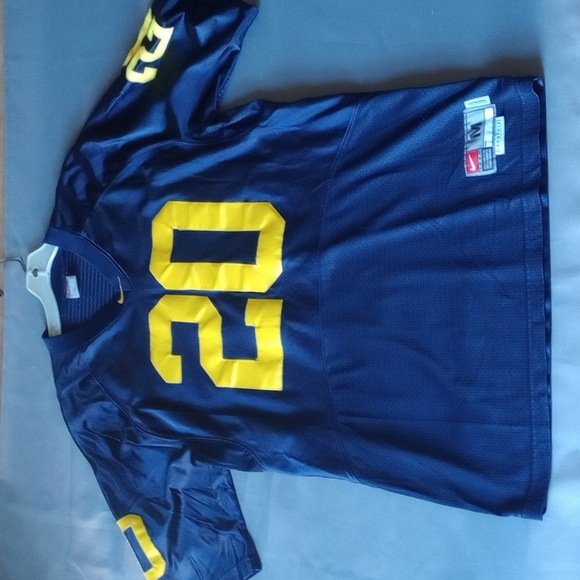 VINTAGE Nike Team Michigan Wolverines Jersey Blue Gold Center Swoosh Stitched - Picture 1 of 8